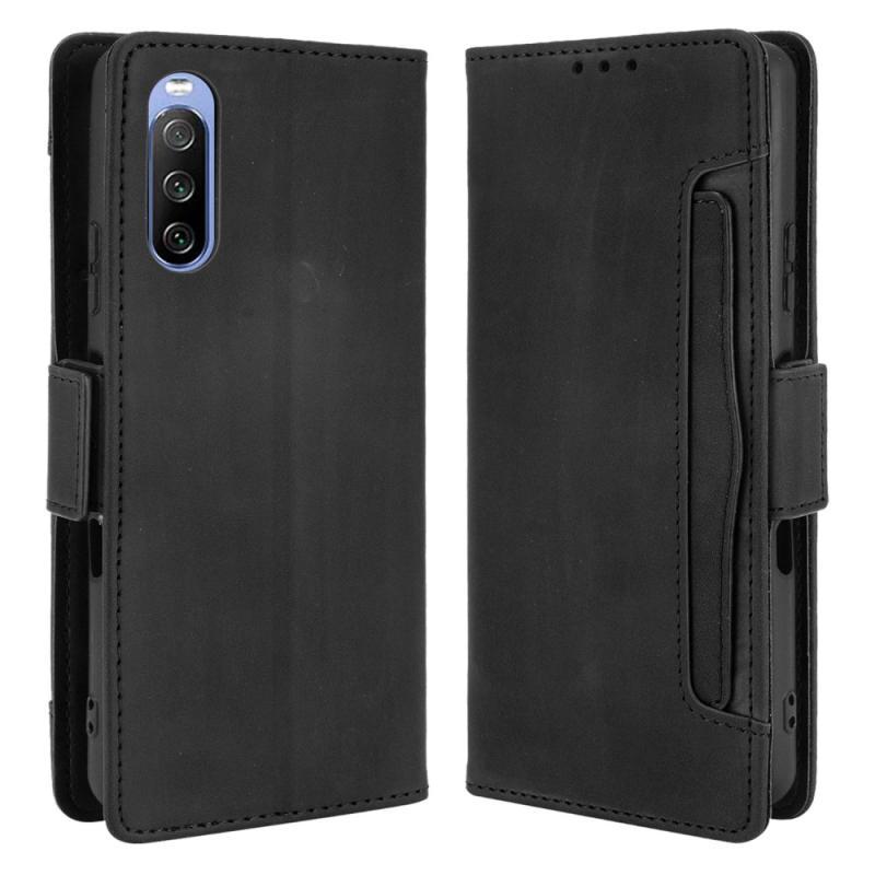 Sony Xperia 10 Iii 5g Læder Cover   Pung Aftagelig Kortholder Sort
