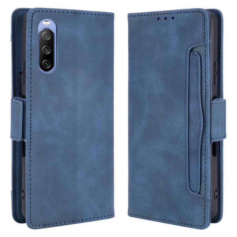 Sony Xperia 10 Iii 5g Læder Cover   Pung Aftagelig Kortholder Blå