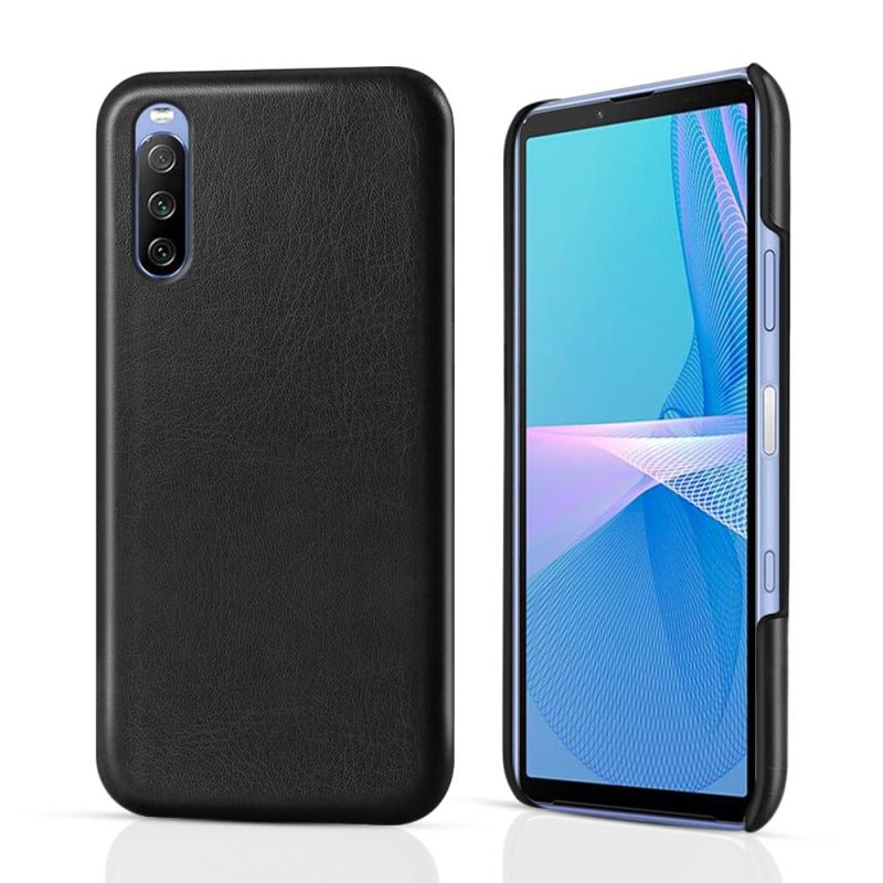 Sony Xperia 10 Iii 5g Ksq Tyndt Læder Bagcover Sort