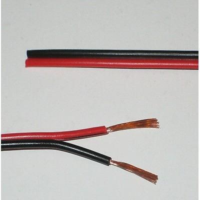12 24v Ledning Rød Sort   2x0,5mm², Metervare, Min. 5 Meter