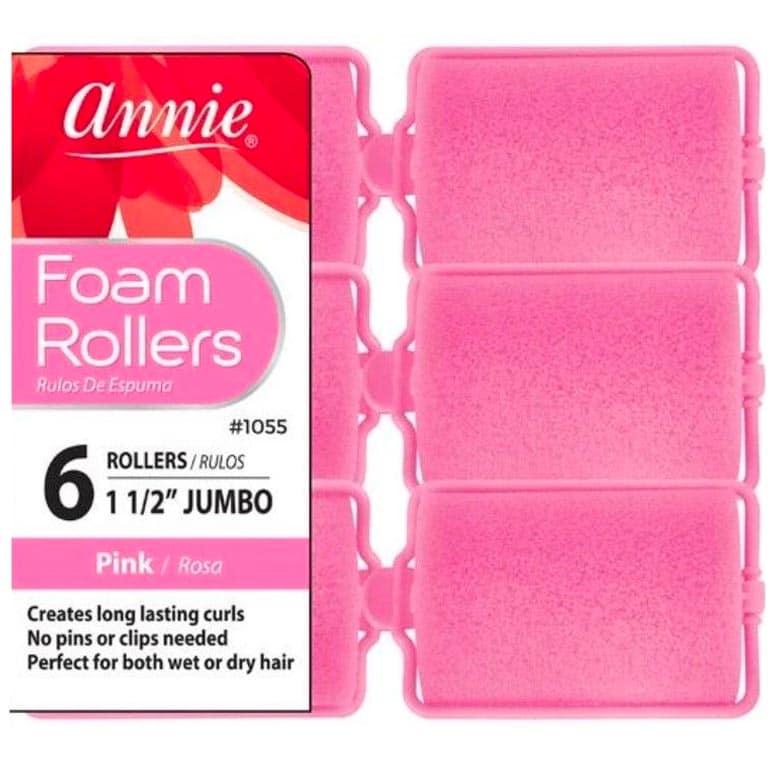 Annie Jumbo Foam Rollers Pink 6 Stk