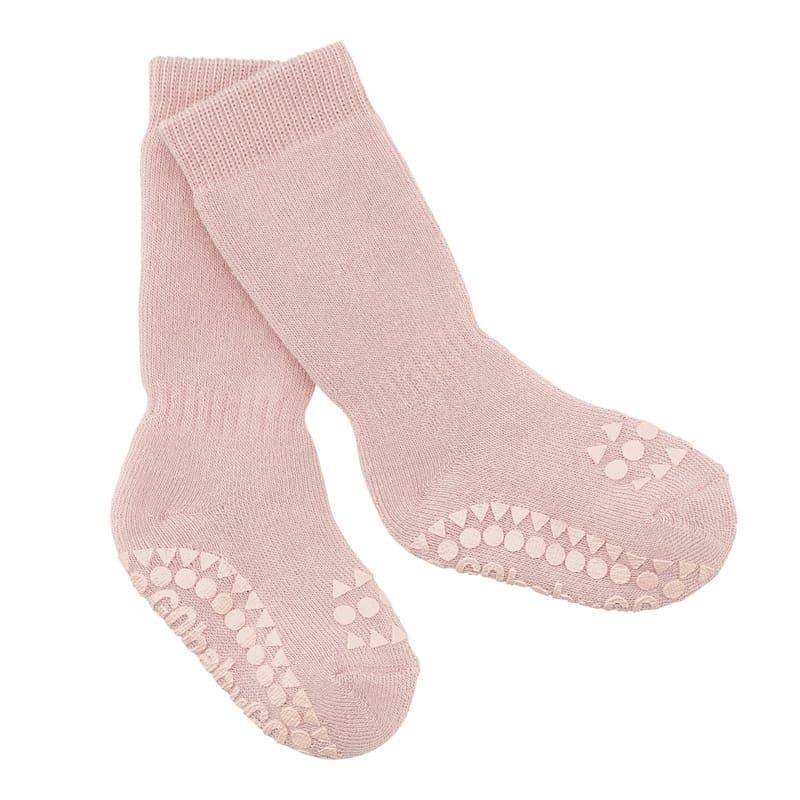 Skridsikre Strømper Tyk Bomuld   Soft Pink   12 24 Mdr fra Gobabygo