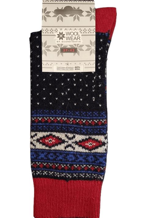 Uldsokker med snefnug fra Wool Of Scandinavia - Kvalitet!