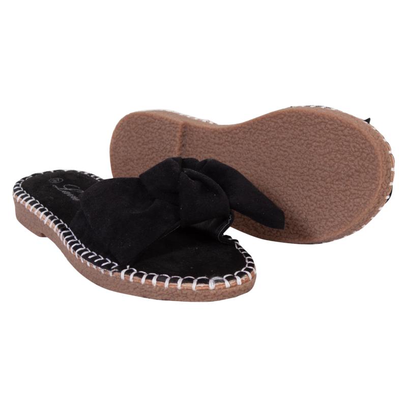 Bløde Dame Sandaler med Sløjfe - Black fra Dansk.dk
