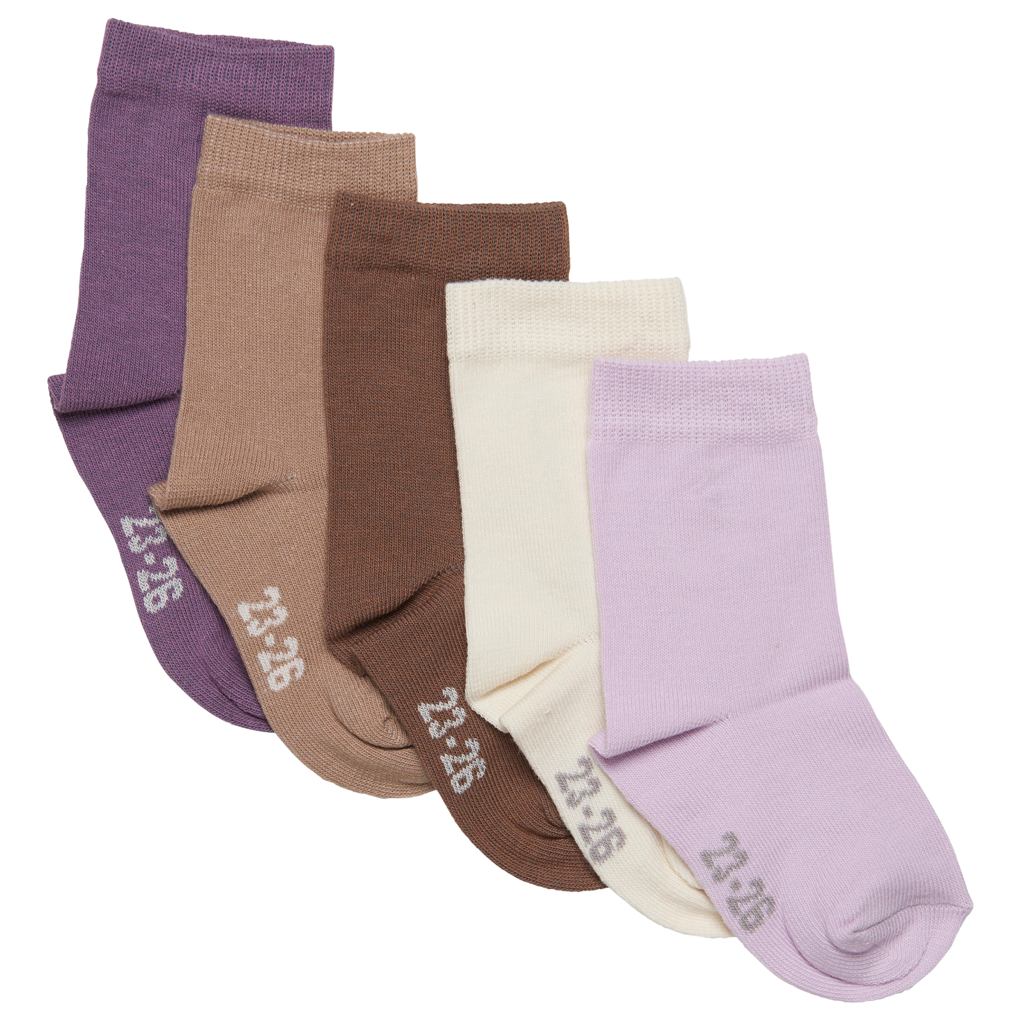 5-pak Pige Strømper i Farven Very Grape - OEKO-TEX® 100
