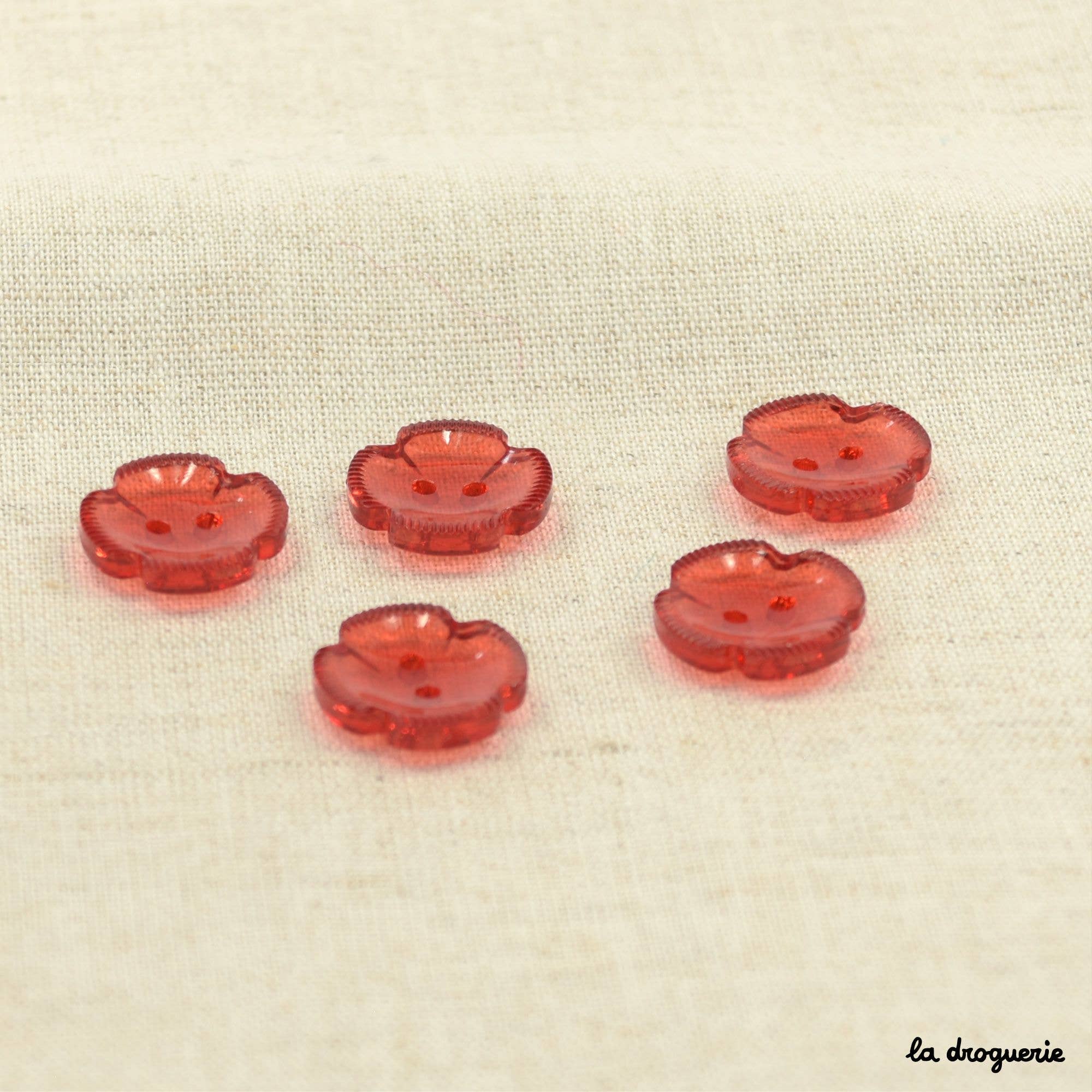Blomsterknap 18 mm - Farverig og Transparent Knap