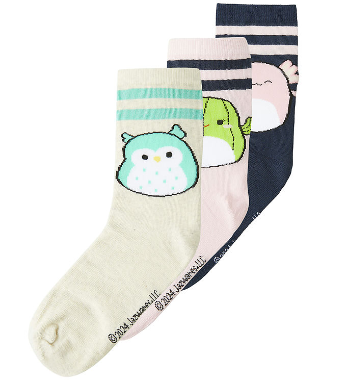 3-Pak Strømper Nmfjukka Squishmallows - Parfait Pink