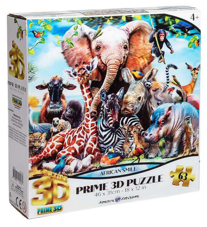 3D Puslespil med 63 Brikker - African Smile