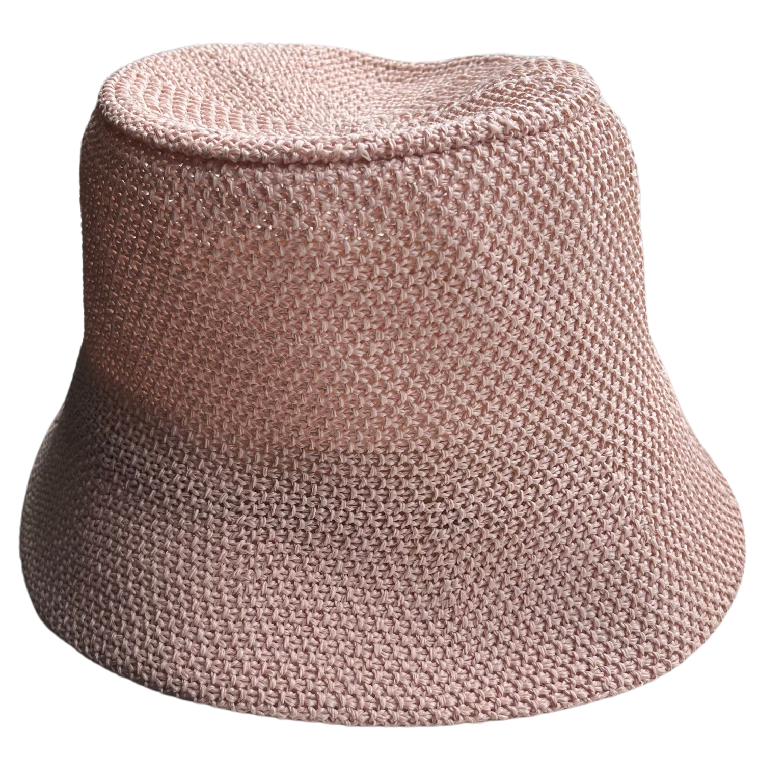Dame Bøllehat i Rosa - Flettet Papir med Skygge