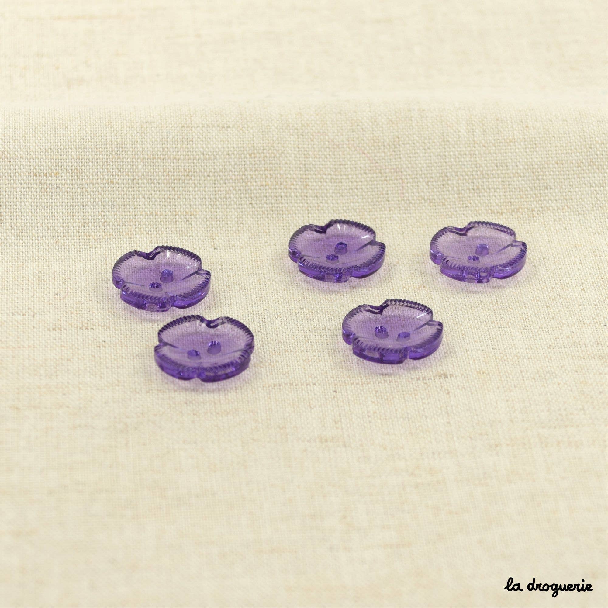 Blomsterknap 15 mm - Farverig og Translucent Knap til DIY