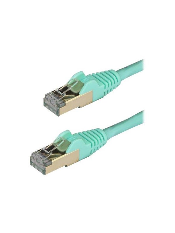 1m Aqua Cat6a   Cat 6a Shielded Ethernet Patch Cable     Patch Cable     Aqua