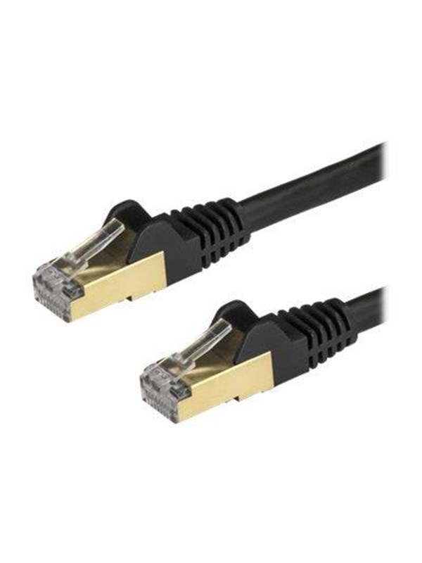 1m Black Cat6a   Cat 6a Shielded Ethernet Patch Cable     Patch Cable     Black
