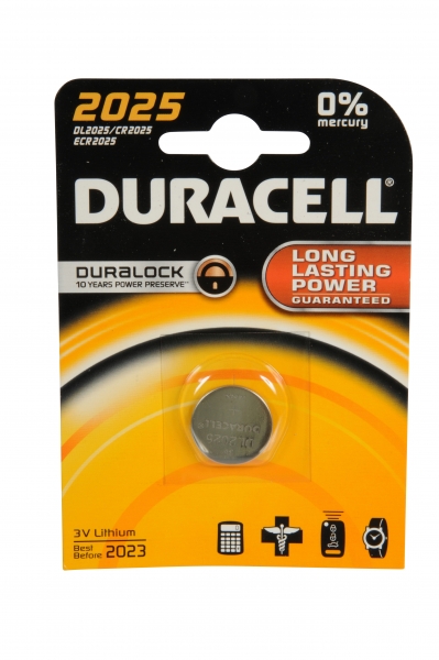 Cr2025 Batteri, Long Power Lasting, 3v Lithium, 5 Stk fra Duracell