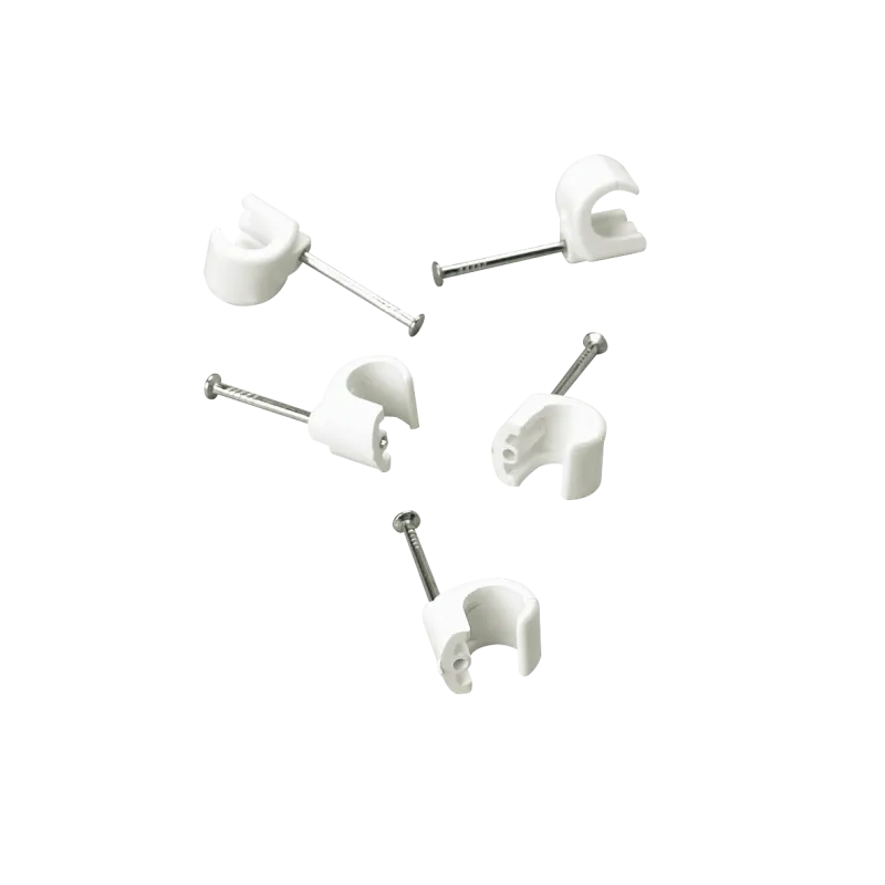-  Ledningsclips 100stk Kabelclips Rund  -10 Hvid 2032019